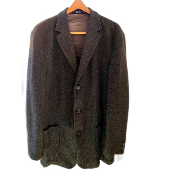 Hugo Boss Sirrah Moss Sage Fleck Wool Cashmere 3 Button Sport Coat Size 44L
